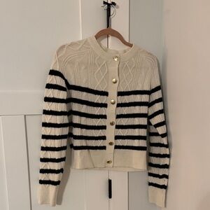 Universal Thread Cream and Black Striped Cardigan